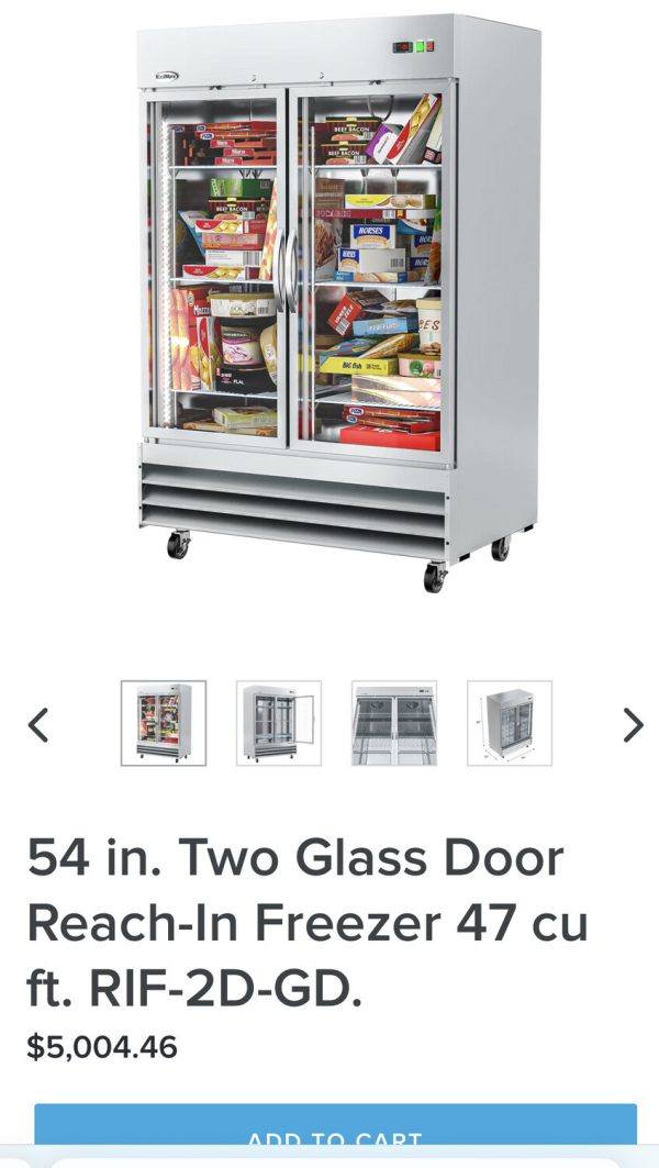 KOOLMORE 54 in. Two Glass Door Reach-In Freezer 47 cu ft. RIF-2D-GD