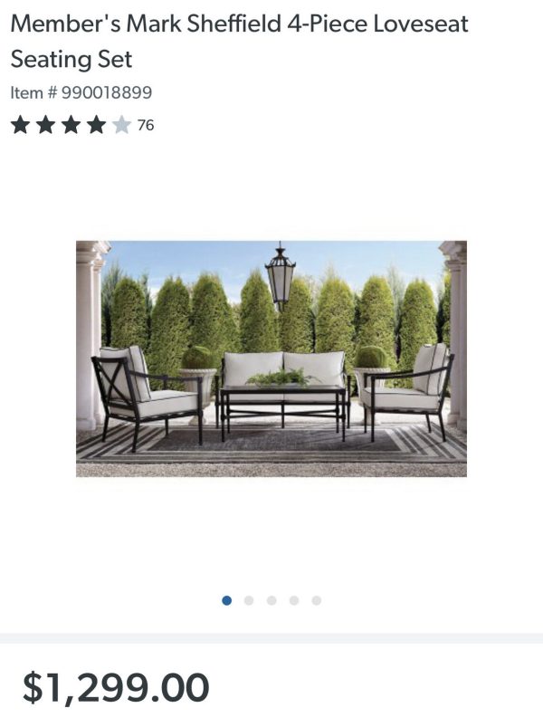 SAMS CLUB OUTDOOR SEATING SET - SC-9325